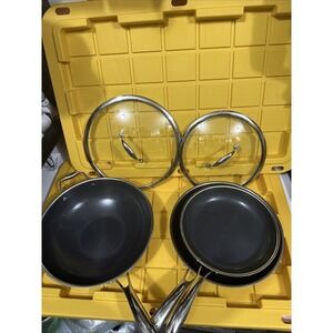 HEXCLAD 5 Piece Nonstick Stainless Steel Frying‎ Pan Set 10" 12" And Wok $600